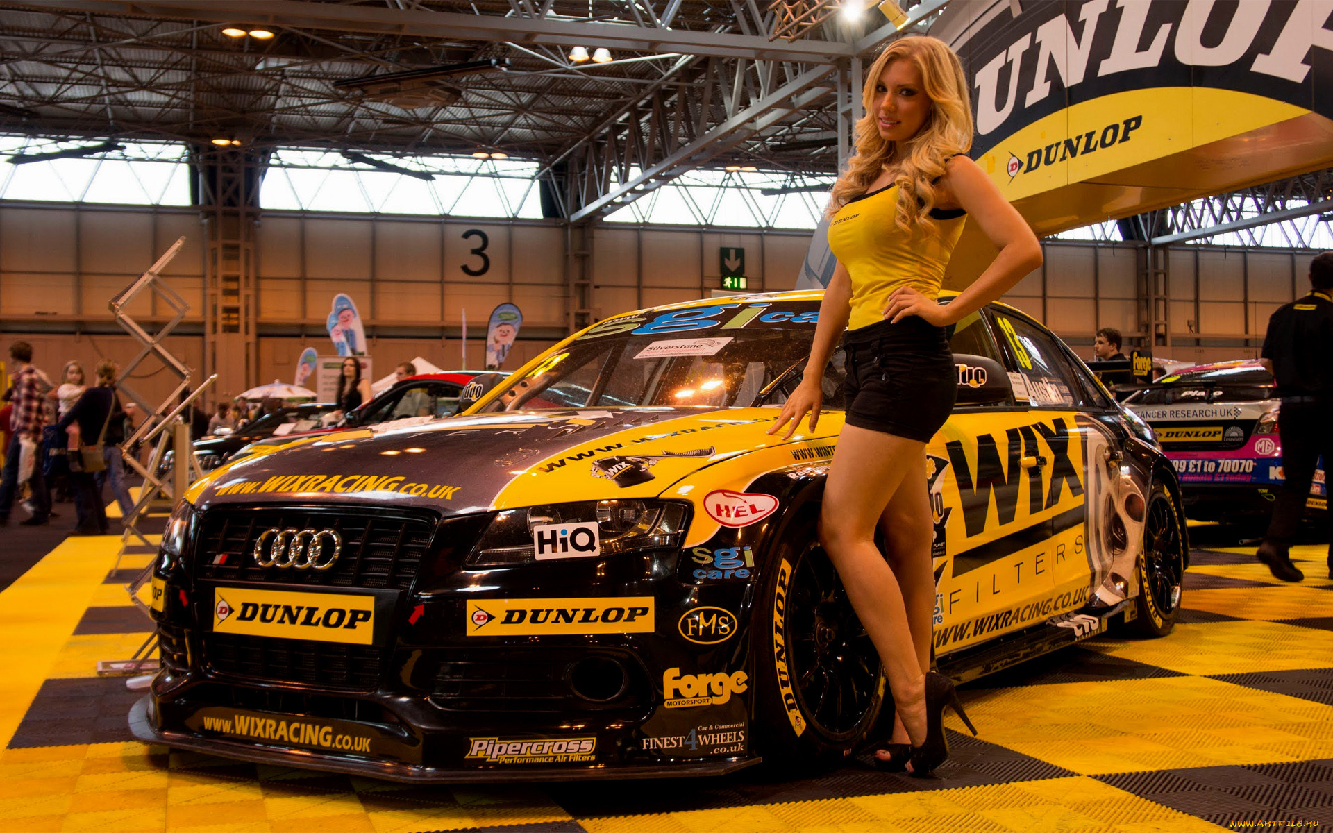 ,   , audi, sport, tuning, girl, yellow, black